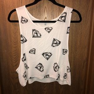 White tank top with diamonds on it